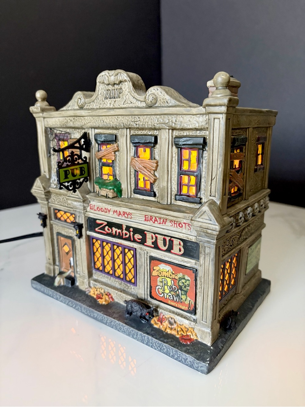 "The Zombie Pub" Halloween Snow Village by Dept. 56